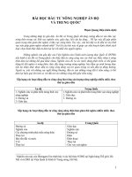 BÀI HỌC ĐẦU TƯ NÔNG NGHIỆP ẤN ĐỘ  VÀ TRUNG QUỐC