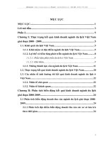 Phân tích biến động kết quả doanh thu ngành du lịch giai đoạn 2000-2009