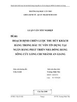 HOẠCH ĐỊNH CHIẾN LƯỢC THU HÚT KHÁCH HÀNG TRONG ĐẦU TƯ VỐN TÍN DỤNG TẠI NGÂN HÀNG PHÁT TRIỂN NHÀ ĐỒNG BẰNG SÔNG CỬU LONG CHI NHÁNH AN GIANG