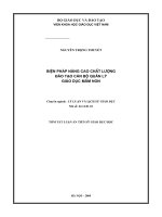 Biện pháp nâng cao chất lượng đào tạo cán bộ quản lí