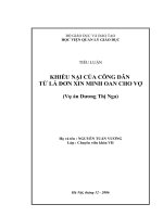 KHIẾU NẠI CỦA CÔNG DÂN  TỪ LÁ ĐƠN XIN MINH OAN CHO VỢ