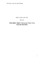 TÌM HIỂU MỘT VÀI LUẬT TỤC CỦA NGƯỜI MƯỜNG