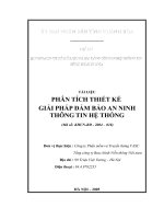 PHÂN TÍCH THIẾT KẾ  GIẢI PHÁP ĐẢM BẢO AN NINH THÔNG TIN HỆ THỐNG