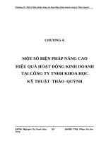 BIỆN PHÁP NÂNG CAO HIỆU QUẢ HOẠT ĐỘNG KINH DOANH TẠI CÔNG TY TNHH KHOA HỌC KỸ THUẬT  THẢO  QUỲNH