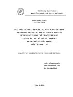 thực trạng dinh dưỡng của sinh viên trong khu vực ký túc xá ĐH An Giang