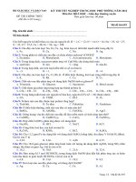 Đề thi tốt nghiệp trung học phổ thông môn hóa năm 2010