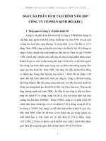 BÁO CÁO PHÂN TÍCH TÀI CHÍNH NĂM 2007 CÔNG TY CỔ PHẦN KINH ĐÔ (KDC)