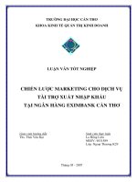 CHIÊN LƯỢC MARKETING CHO DỊCH VỤ TÀI TRỢ XUẤT NHẬP KHẨU TẠI NGÂN HÀNG EXIMBANK CẦN THƠ