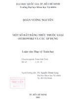 Một số bất đẳng thức thuộc Loại Ostrowski và các áp dụng1