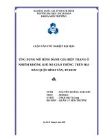 ỨNG DỤNG MÔ HÌNH ĐÁNH GIÁ HIỆN TRẠNG Ô NHIỄM KHÔNG KHÍ DO GIAO THÔNG TRÊN ĐỊA BÀN QUẬN BÌNH TÂN, TP.HCM