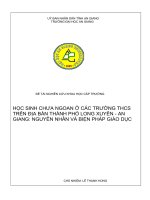 học sinh chưa ngoan ở các trường THCS trên địa bàn thành phố Long Xuyên