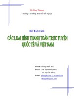 Các loại hình thanh toán trực tuyến quốc tế và Việt Nam