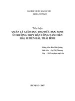 QUẢN LÝ GIÁO DỤC ĐẠO ĐỨC HỌC SINH Ở TRƯỜNG THPT BÁN CÔNG NAM TIỀN HẢI, H.TIỀN HẢI, THÁI BÌNH