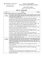 ĐÁP ÁN - THANG ĐIỂM ĐỀ THI TUYỂN SINH ĐẠI HỌC NĂM 2009