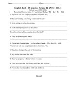 Bài kiểm tra 15p TA 12