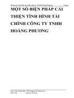 MỘT SỐ BIỆN PHÁP CẢI THIỆN TÌNH HÌNH TÀI CHÍNH CÔNG TY TNHH HOÀNG PHƯƠNG