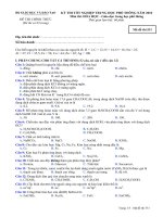 Đề thi chính thức kỳ thi tốt nghiệp THPT 2010 môn Hóa - Giáo dục THPT (Mã đề thi 531)