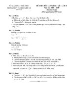 Đề thi học kì I và đáp áp năm 2010