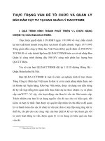 THỰC TRẠNG VẤN ĐỀ TỔ CHỨC VÀ QUẢN LÝ BẢO ĐẢM VẬT TƯ TẠI BAN QUẢN LÝ DACCTĐMB