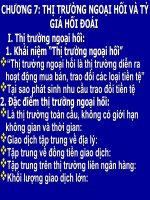THỊ TRƯỜNG NGOẠI HỐI VÀ TỶ GIÁ HỐI ĐOÁI