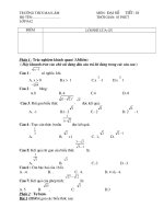 Kiểm tra Đai 9 Chương I Mới nhất