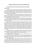 NHỮNG VẤN ĐỀ LÝ LUẬN CƠ BẢN VỀ TIỀN LƯƠNG