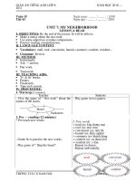 GIÁO ÁN TIẾNG ANH 8 - TUẦN 15 - PPCT MỚI NHẤT - THÁI BÌNH