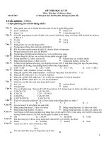 DỀ THI HỌC K Ì II de 3                                                                 Môn : Hóa học 11 (Ban cơ bản  De 1