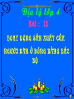 Hoạt động sản xuất của người dân đồng bằng Bắc Bộ