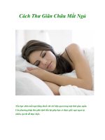 Cách Thư Giãn Chữa Mất Ngủ