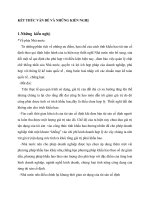 KẾT THÚC VẤN ĐỀ VÀ NHỮNG KIẾN NGHỊ