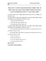 NHẬN XÉT VÀ KIẾN NGHỊ NHẰM HOÀN THIỆN VIỆC ÁP DỤNG THỦ TỤC PHÂN TÍCH TRONG KIỂM TOÁN BÁO CÁO TÀI CHÍNH DO CÔNG TY AASC THỰC HIỆN