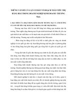 NHỮNG VẤN ĐỀ LÝ LUẬN CƠ BẢN VỀ HOẠCH TOÁN TIÊU THỤ HÀNG HOÁ TRONG DOANH NGHIỆP KINH DOANH  THƯƠNG MẠI