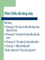 Chương 8: Hồ chứa và điều tiết dòng chảy bằng hồ chứa