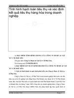 Tình hình hạch toán tiêu thụ và xác định kết quả tiêu thụ hàng hóa trong doanh nghiệp