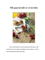 Mối quan hệ chất xơ và sức khỏe