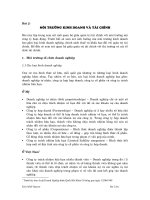 MÔI TRƯỜNG KINH DOANH VÀ TÀI CHÍNH