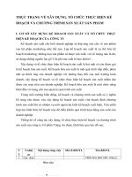 THỰC TRẠNG VỀ XÂY DỰNG, TỔ CHỨC THỰC HIỆN KẾ HOẠCH VÀ CHƯƠNG TRÌNH SẢN XUẤT SẢN PHẨM