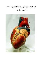 25% người lớn có nguy cơ mắc bệnh về tim mạch