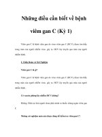Những điều cần biết về bệnh viêm gan C (Kỳ 1)