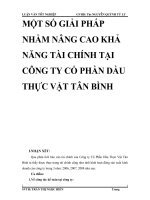 MỘT SỐ GIẢI PHÁP NHẰM NÂNG CAO KHẢ NĂNG TÀI CHÍNH TẠI CÔNG TY CỔ PHẦN DẦU THỰC VẬT TÂN BÌNH