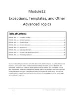 Module12 Exceptions, Templates, and Other Advanced Topics