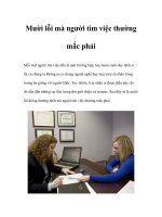 Mười lỗi mà người tìm việc thường mắc phải