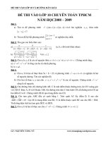 ĐỀ THI VÀO LỚP 10 VÀ HƯỚNG DẪN GIẢI ĐỂ THI VÀO LỚP 10 CHUYÊN TOÁN TPHCM
