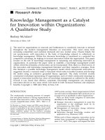 Knowledge Management as a Catalyst for Innovation within Organizations: A Qualitative Study