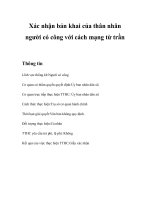 Xác nhận bản khai của thân nhân người có công với cách mạng từ trần