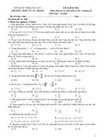 Bài kiểm tra 1 tiết chương II Đại số và giait ích 11 NC