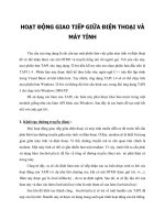 HOẠT ĐỘNG GIAO TIẾP GIỮA ĐIỆN THOẠI VÀ MÁY TÍNH