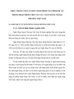 THỰC TRẠNG CHẤT LƯỢNG THẨM ĐỊNH TÀI CHÍNH DỰ ÁN TRONG HOẠT ĐỘNG CHO VAY CỦA  NGÂN HÀNG NGOẠI THƯƠNG VIỆT NAM