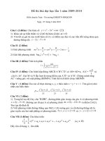 Đề thi thử đại học lần 1 năm 2009-2010 môn Toán